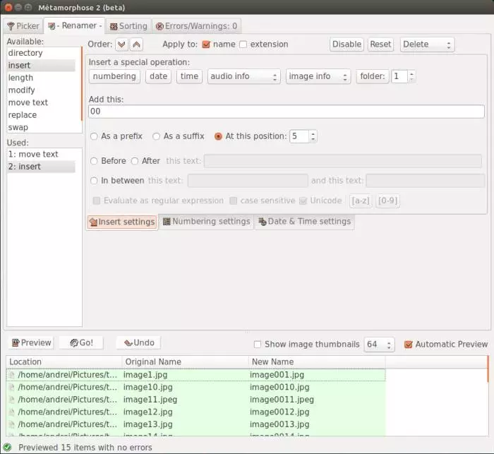 Rename files in Bulk on Linux