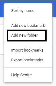 creating bookmarks folder in google chrome