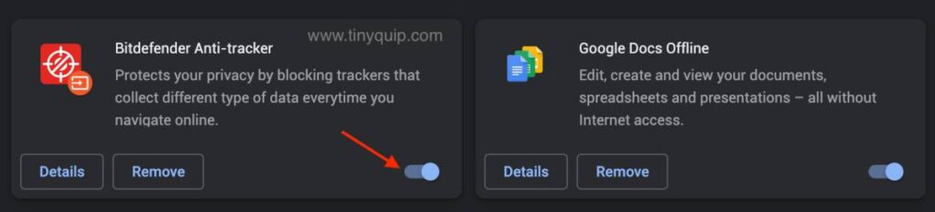 Disable Google Chrome Extensions