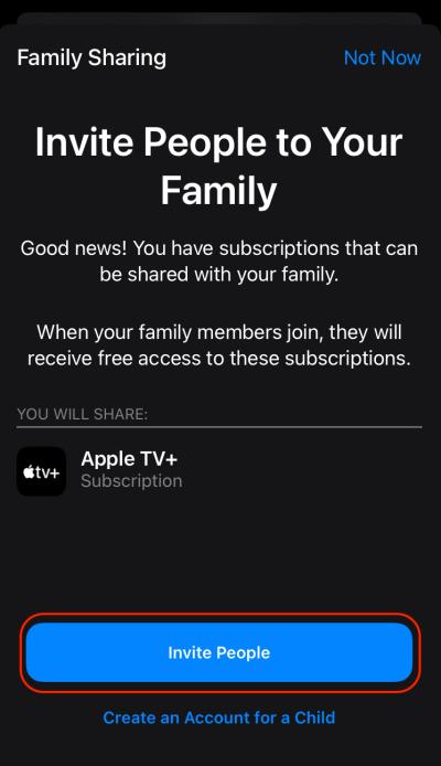 invite family members on iCloud