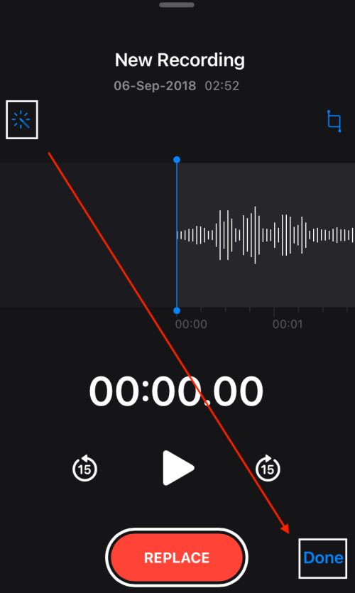 Voice memo on iPhone