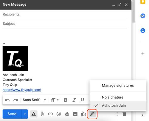 add multiple signatures on gmail