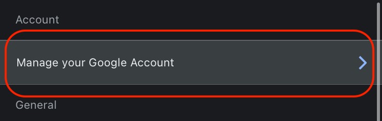 manage google account on iPhone