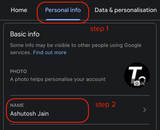 change gmail name on ipad