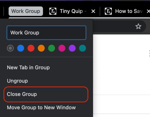 close chrome tab group