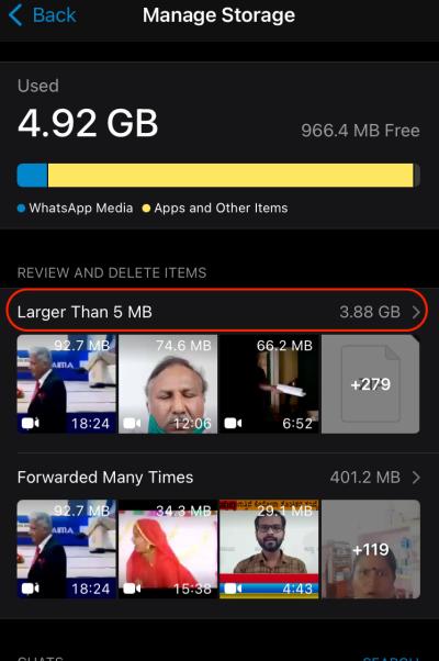 delete whatsapp media