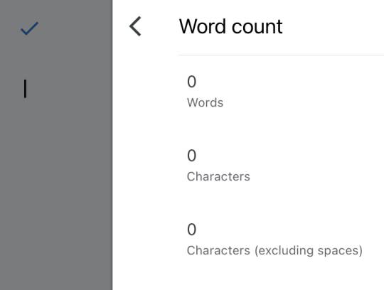 view word count on google docs iphone