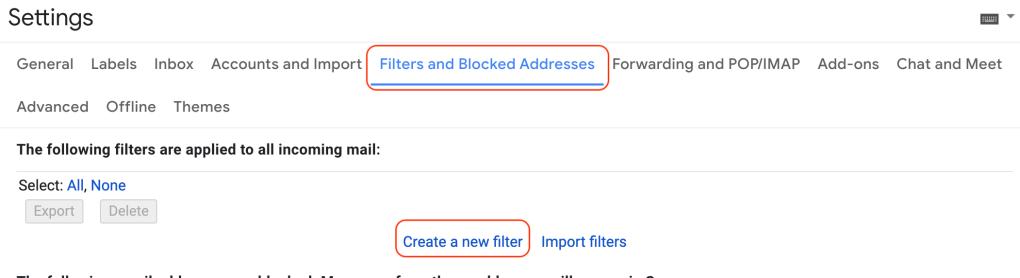 email filtering in gmail