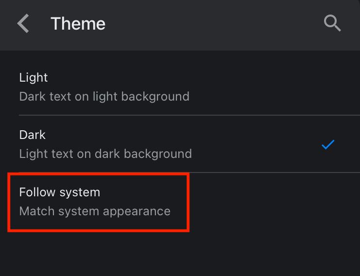 enable dark mode on google app