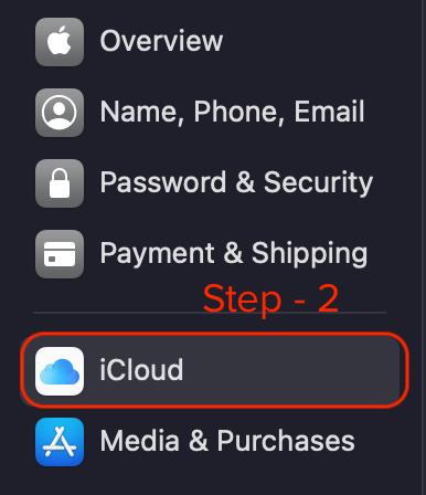 icloud menu on mac