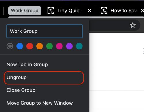 ungroup chrome tabs