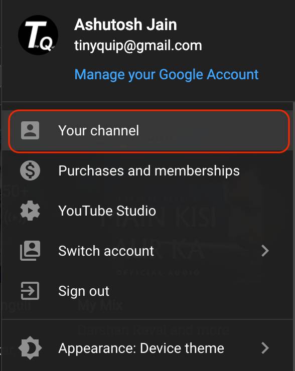 change youtube channel name on PC