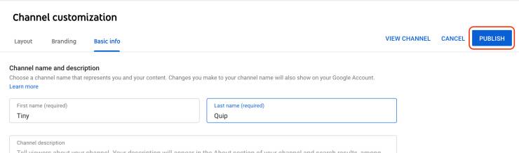 change youtube channel name