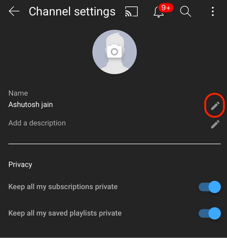 change youtube channel name