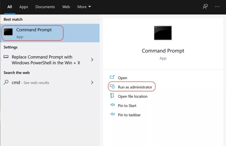 Run command prompt as administrator