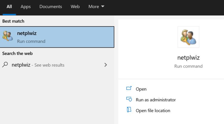 remove windows 10 password