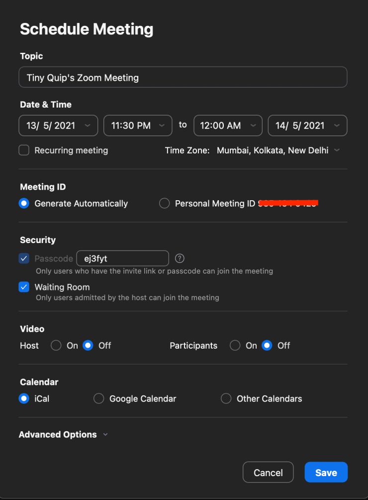 zoom meeting on mac