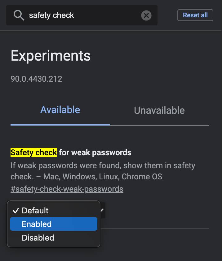 secure password check on chrome