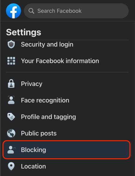 how to block facebook friend