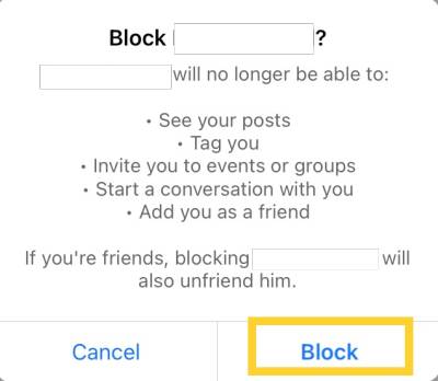 block facebook profile