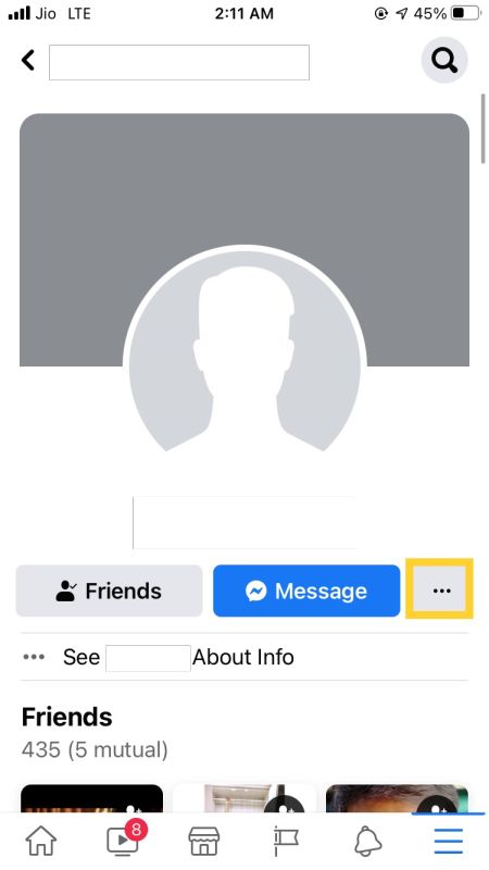block facebook account on iPhone