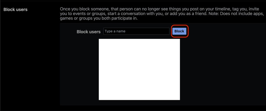block profile on facebook
