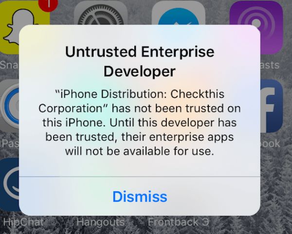 third party app store certificate