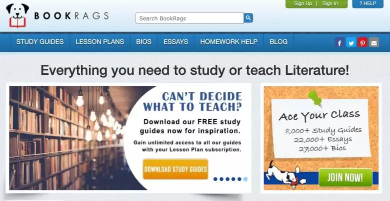 Bookrags reading app for non-fiction books
