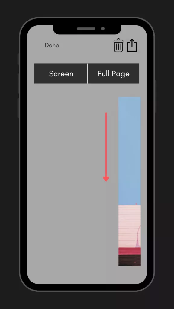 Long screenshot on iPhone