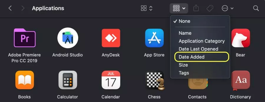 recently installed apps on Mac
