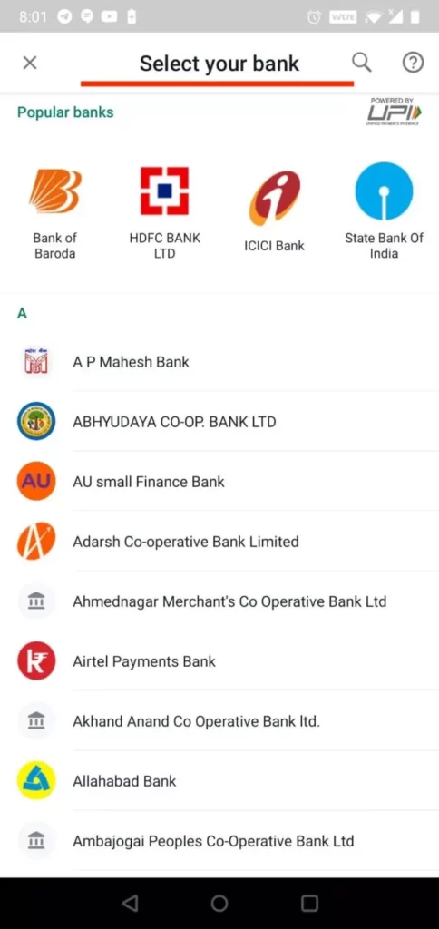 Banks supported with WhatsApp