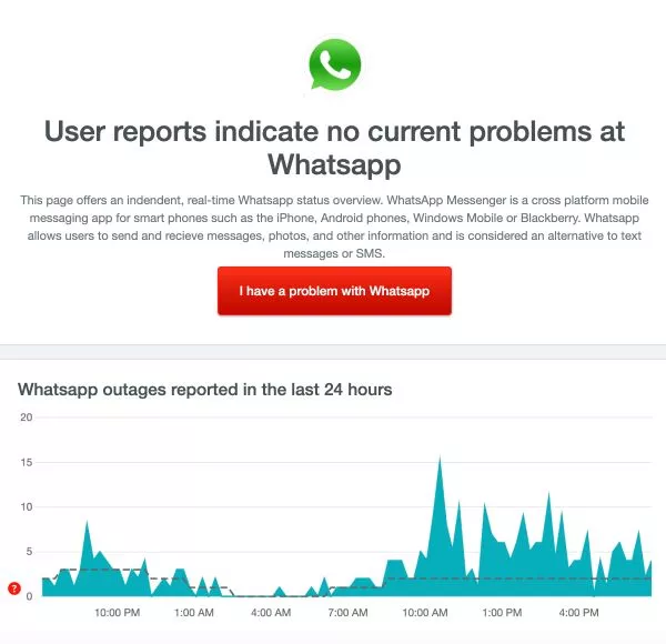 WhatsApp server down