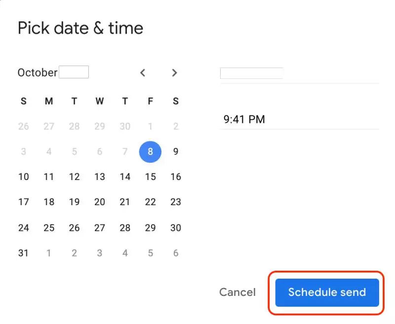 Schedule an email in Gmail