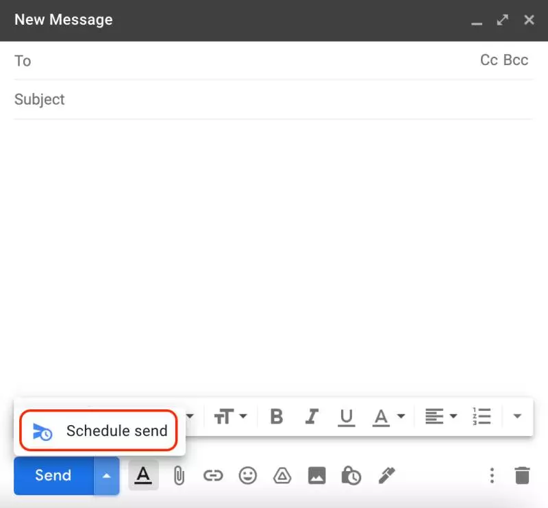 Schedule an email in gmail