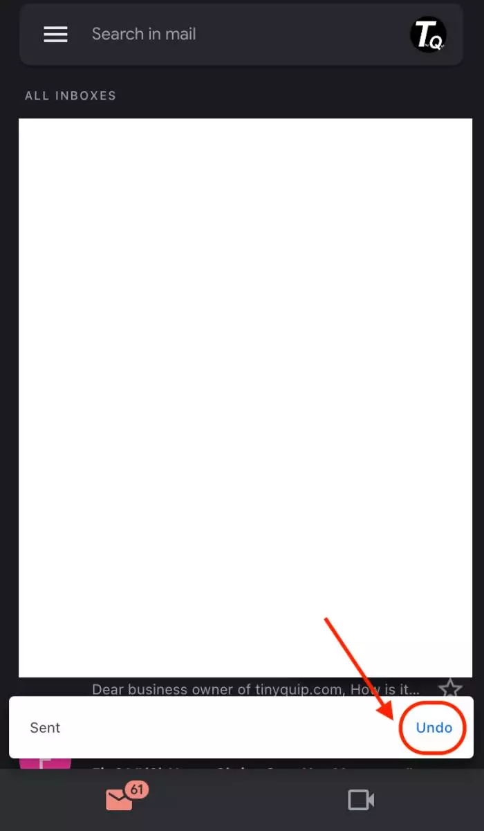 Unsend an email on Gmail on iOS