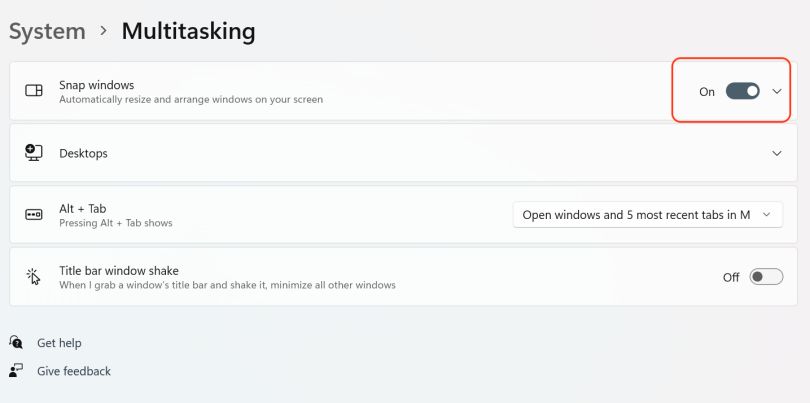Enable snap Layouts on Windows 11