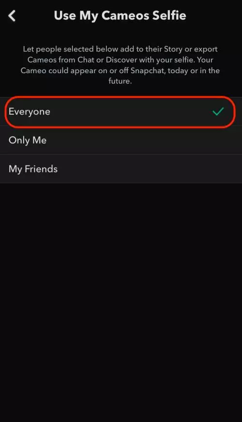 See my Snapchat Cameo