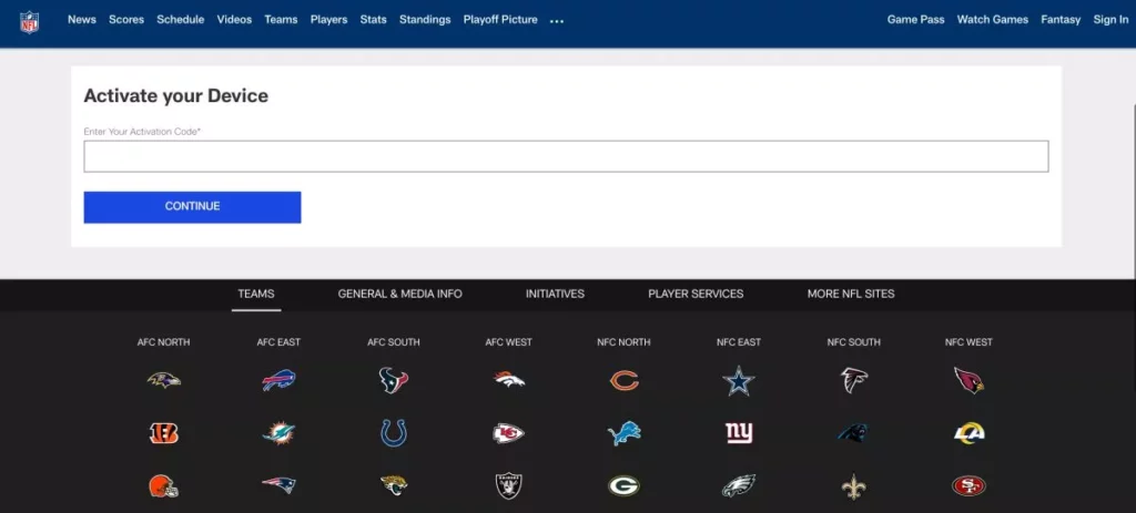 Activate your device NFL