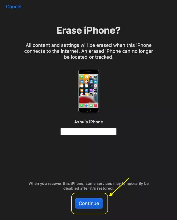 Erase iPhone using Mac