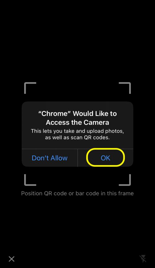 Scan QR Code on iPhone using Google Chrome