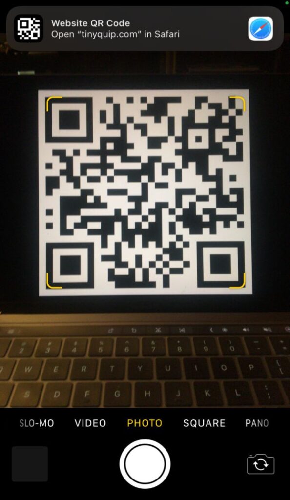 Scan QR Code on iPhone
