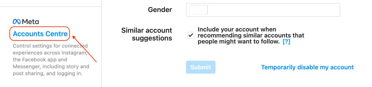 Unlink Facebook from Instagram account