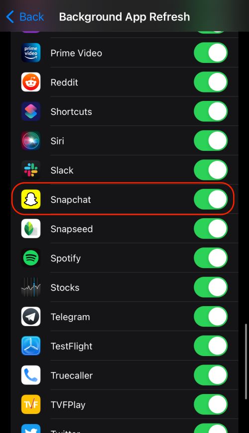Snap notification not working