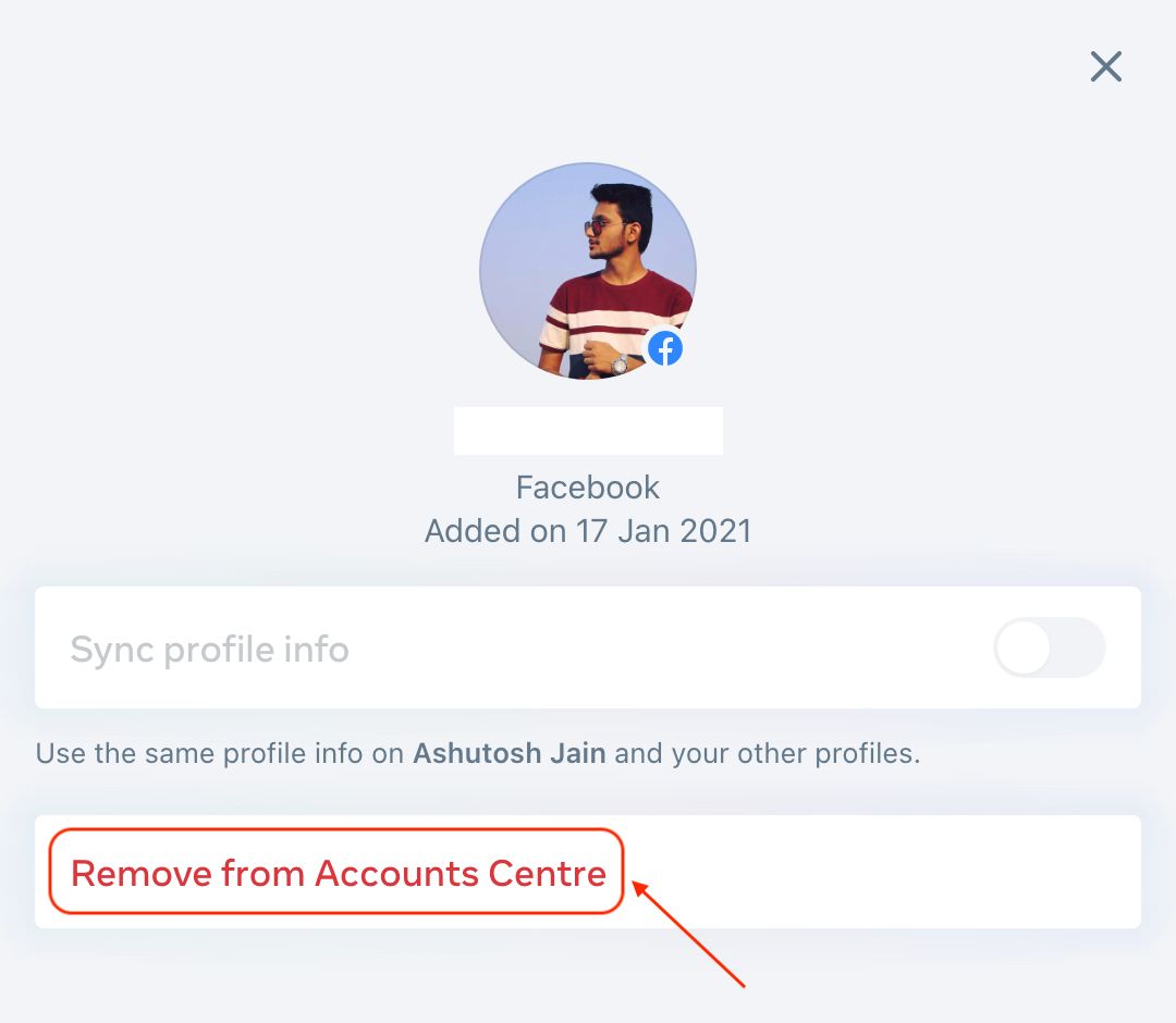 remove Facebook account from Instagram