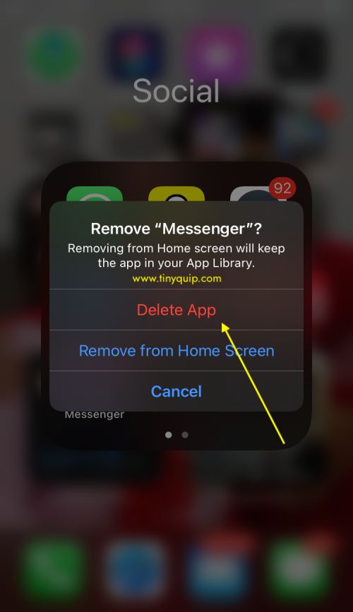 Uninstall messenger app