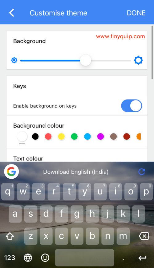 Add background image in the iPhone keyboard