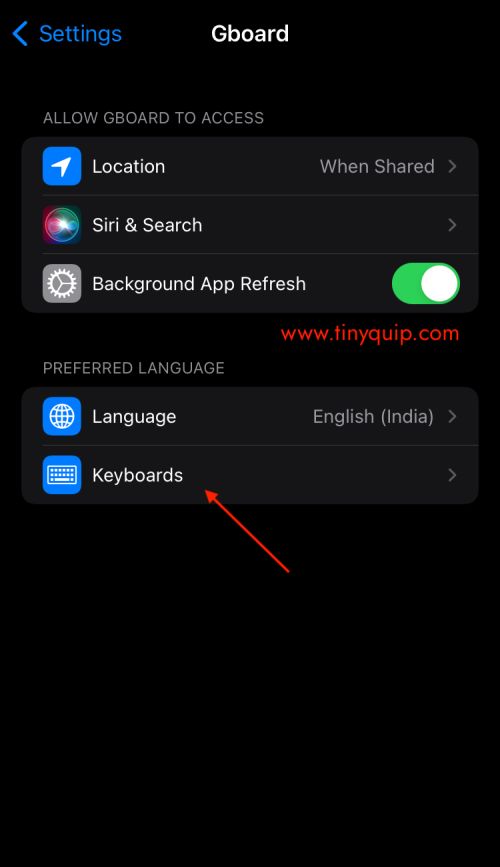 Black keyboard on iPhone