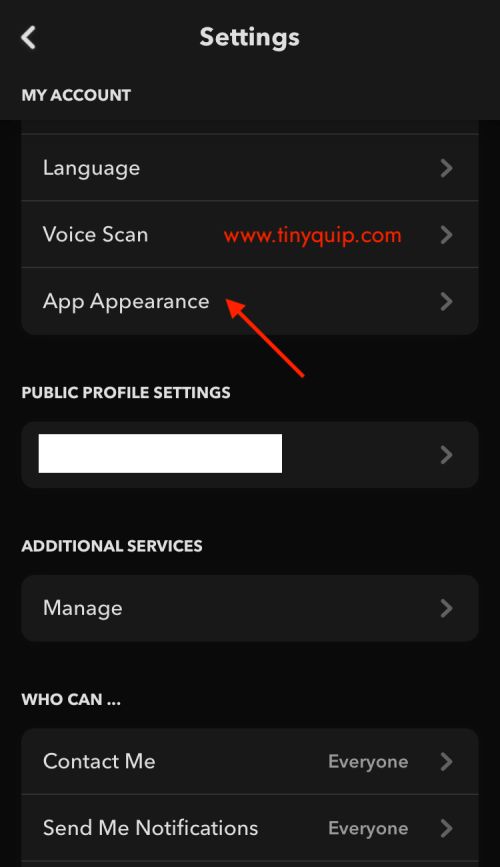 Change Snapchat Appearance to Dark