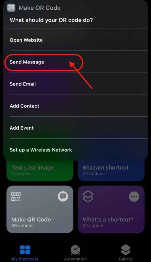 Send Message by Scanning QR Code