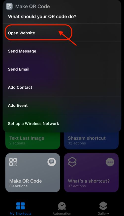 Open website using QR Code Scannner